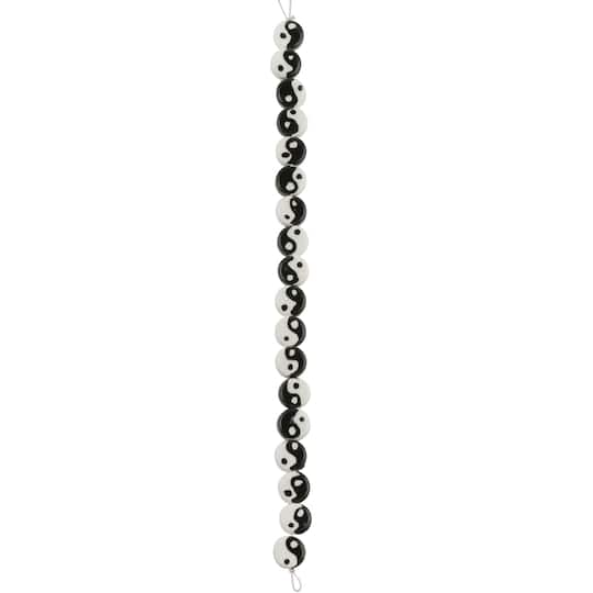 6 Packs: 18 ct. (108 total) Black & White Ceramic Yin Yang Beads, 10mm by Bead Landing™
